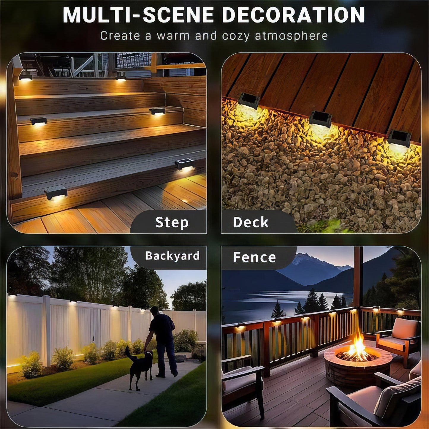 🌞 Solar Glow Deck Lights
